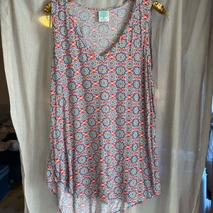 Freeloader stretchy colorful v-neck tunic tank